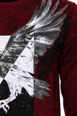 Bordo Taşlı Baskılı Sweatshirt - Wessi thumbnail 2