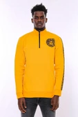 Sarı Fermuarlı Baskılı Sweatshirt - Wessi thumbnail 2