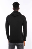 Siyah Kapşonlu Baskılı Sweatshirt - Wessi thumbnail 6