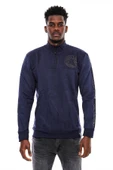 Lacivert Fermuarlı Baskılı Sweatshirt - Wessi thumbnail 3