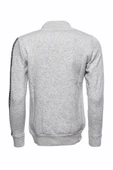 Gri Fermuarlı Baskılı Sweatshirt - Wessi thumbnail 6