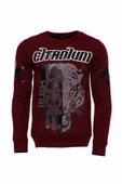 Bordo Taşlı Baskılı Sweatshirt - Wessi thumbnail 1