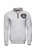 Gri Fermuarlı Baskılı Sweatshirt - Wessi thumbnail 8