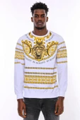 Beyaz Baskılı Taşlı Sweatshirt - Wessi thumbnail 5