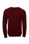 Bordo Taşlı Baskılı Sweatshirt - Wessi thumbnail 3