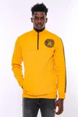 Sarı Fermuarlı Baskılı Sweatshirt - Wessi thumbnail 5