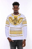 Beyaz Baskılı Taşlı Sweatshirt - Wessi thumbnail 10