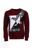 Bordo Taşlı Baskılı Sweatshirt - Wessi thumbnail 1