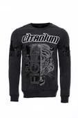 Gri Taşlı Baskılı Kapşonşlu Sweatshirt - Wessi thumbnail 1