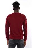 Bordo Taşlı Baskılı Sweatshirt - Wessi thumbnail 6