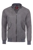 Gri Cepli Süet Bomber Mont - Wessi thumbnail 1