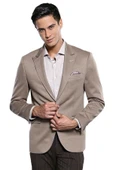 Penye Bej Slim Fit Ceket | Wessi thumbnail 1