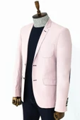 Dirsek Modelli Krem Slim Fit Ceket - Wessi thumbnail 4
