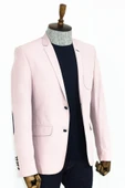 Dirsek Modelli Krem Slim Fit Ceket - Wessi thumbnail 3