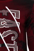 Bordo Taşlı Baskılı Sweatshirt - Wessi thumbnail 2