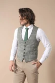 Ekose Haki Ceket Yelek Set - Wessi thumbnail 6