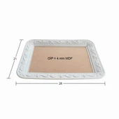 Ahşap Dikdörtgen Tepsi Aplikli Model 28x21cm T100 thumbnail 1