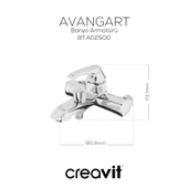 Avangart Banyo Armatürü Krom thumbnail 3