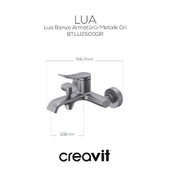 Lua Banyo Armatürü Metalik Gri thumbnail 2