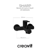 Sharp Banyo Armatürü Mat Siyah thumbnail 2