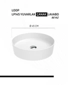 Loop Yuvarlak Çanak Lavabo Ø45 cm Beyaz thumbnail 6