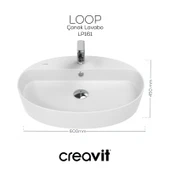 Loop Oval Çanak Lavabo 40x60 cm Beyaz thumbnail 3