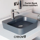 Loop Kare Çanak Lavabo 45 cm Beyaz thumbnail 3