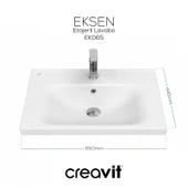 Eksen Etajerli Lavabo 65 cm Beyaz thumbnail 4
