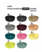 Loop 45cm Masa Üstü Çanak Lavabo Extra Limon Çiçeği thumbnail 2