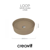 Loop Yuvarlak Çanak Lavabo Ø45 cm Mat Cappuccino thumbnail 5