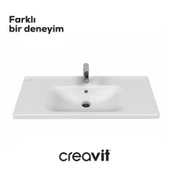 Eksen Etajerli Lavabo 100 cm Beyaz thumbnail 2