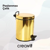 Çöp Kovası 12 Lt (Pedallı) Altın thumbnail 5