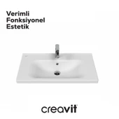 Eksen Etajerli Lavabo 80 cm Beyaz thumbnail 2