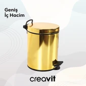 Çöp Kovası 12 Lt (Pedallı) Altın thumbnail 3