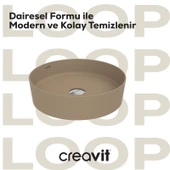 Loop Yuvarlak Çanak Lavabo Ø45 cm Mat Cappuccino thumbnail 2