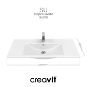 Su Etajerli Lavabo 100cm Beyaz thumbnail 3