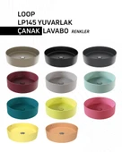 Loop Yuvarlak Masa Üstü Çanak Lavabo Ø45 cm Extra Limon Çiçeği thumbnail 3