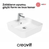 Loop Kare Çanak Lavabo 45 cm Beyaz thumbnail 2