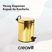 Çöp Kovası 5 Lt (Pedallı) Altın thumbnail 5