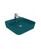 Loop Kare Masa Üstü İnce Çanak Lavabo 45 cm Extra Mint thumbnail 1