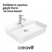 Loop Dikdörtgen Çanak Lavabo 45x60 cm Beyaz thumbnail 2