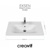 Eksen Etajerli Lavabo 80 cm Beyaz thumbnail 4