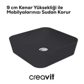 Ultra Kare Çanak Lavabo 40cm Mat Antrasit thumbnail 3