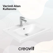 Eksen Etajerli Lavabo 65 cm Beyaz thumbnail 3