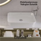 Loop Dikdörtgen Çanak Lavabo 40x60cm Beyaz thumbnail 2