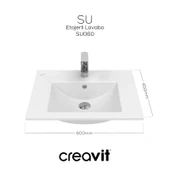 Su Etajerli Lavabo 60 cm Beyaz thumbnail 4