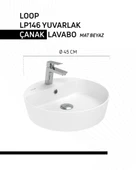 Loop 45cm Masa Üstü Çanak Lavabo Extra Mat Beyaz thumbnail 1