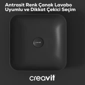 Ultra Kare Çanak Lavabo 40cm Mat Antrasit thumbnail 2
