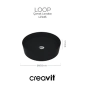 Loop Yuvarlak Çanak Lavabo Ø45 cm Mat Siyah thumbnail 4