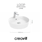 Loop 45cm Masa Üstü Çanak Lavabo Beyaz thumbnail 3